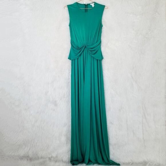 Issa London Dresses & Skirts - ISSA London Green Drapey Gathered Waist Sleeveless Sheath Maxi Dress 4